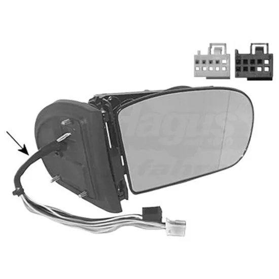 Oglinda exterioara stanga MERCEDES C-CLASS Coupe Sport CL203 2001->2008, C-CLASS W203 2000->2007 perioada 2000 2001 2002 , cu semnal, numar pini 11, cu incalzire, cu memorie, cu oglinda, fara intunecare automata,