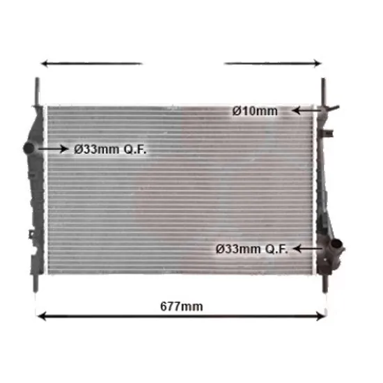 Radiator apa FORD MONDEO 3 2000->2007 pentru 2.0 16V DI / TDDi / TDCi, perioada 2000 2001 2002 2003 2004 2005 2006 2007