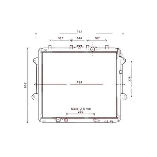 Radiator apa TOYOTA LAND CRUISER PRADO J15 2009-> pentru 4.0 V6 VVTi, perioada 2012 2013 2014 2015 2016 2017