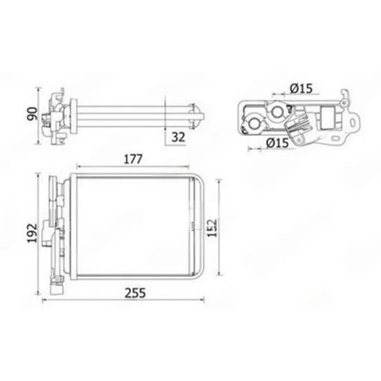 Radiator Incalzire PEUGEOT 308 2 2013->2021 Calorifer (177x152x32) (MAHLE BEHR PREMIUM LINE) Perioada 2017 2018 2019 2020 2021