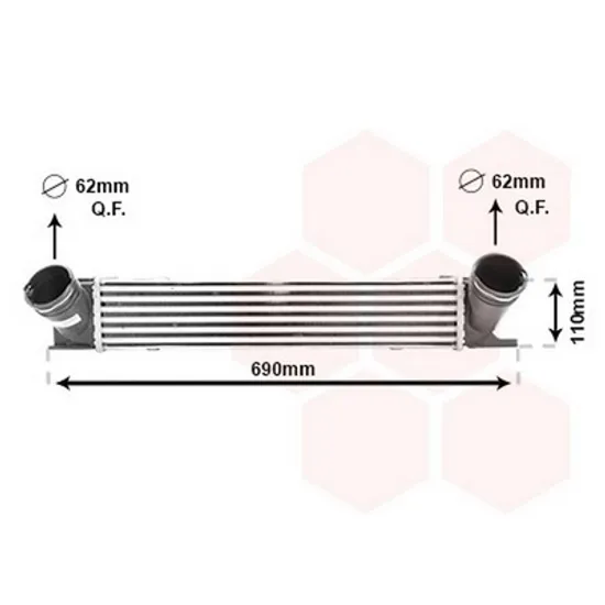 Intercooler BMW X1 E84 2009->2015 Radiator intercooler 1.6-2.0 turbo diesel (508x100x85) Perioada 2009 2010 2011 2012 2013 2014 2015