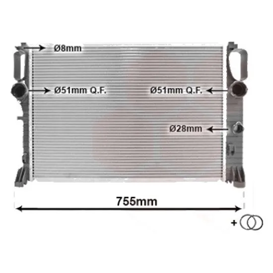 Radiator apa MERCEDES E-CLASS W211 2002->2009 pentru E 500 4-matic, E 550 4-matic, perioada 2006 2007 2008