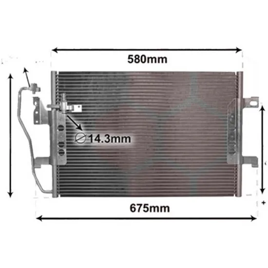 Radiator aer conditionat FORD TRANSIT CONNECT 2014-> 1.6 TDCi 55KW 75CP , pentru motor UBGA perioada 2013 2014,2015,2016,2017 2018