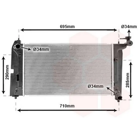 Radiator Motor TOYOTA COROLLA Verso 2004->2009 Radiator apa pentru 1,4 - 1,6 60x35 JAPAN Perioada 2002 2003 2004 2005 2006 2007 2008 2009