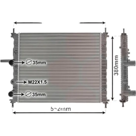 Radiator apa FIAT MULTIPLA 1999-> pentru 1.6 16V, perioada 2002 2003 2004 2005 2006 2007 2008 2009 2010