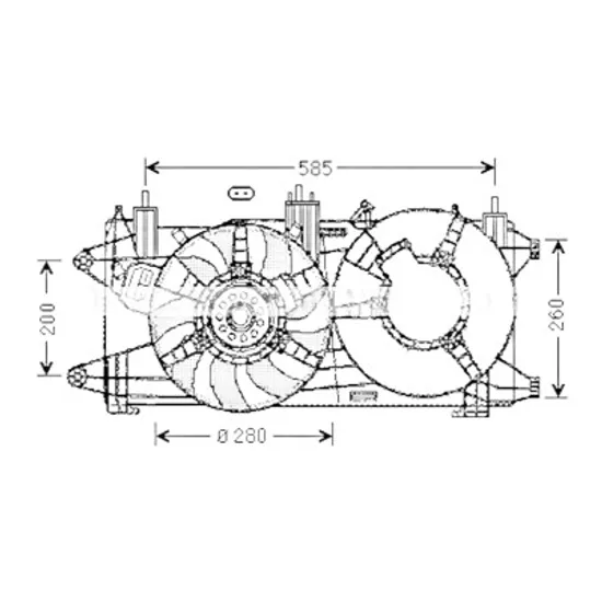 Ventilator motor FIAT DOBLO 223 2000->2010 1.9 JTD 74KW 100CP , pentru motor 182 B9.000 perioada 2001 2002 2003 2004 2005 2006