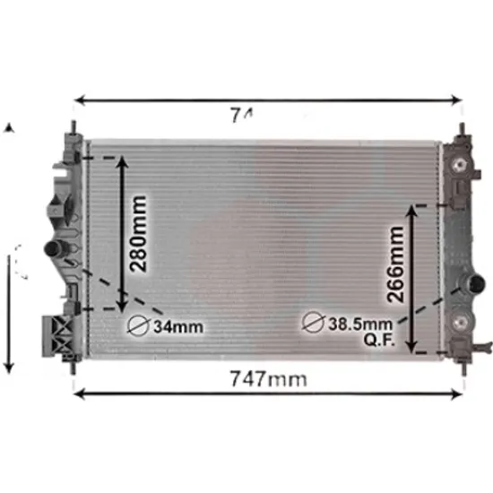 Radiator apa OPEL INSIGNIA A 2008->2017 1.6 SIDI 125KW 170CP , pentru motor A 16 XHT, B 16 SHL perioada 2013 2014,2015,2016 2017