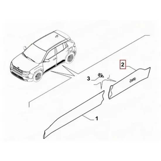 Bandou Usa JEEP AVENGER 2022-> Bandou Usa spate (O) STANGA Perioada 2022 2023 2024 2025