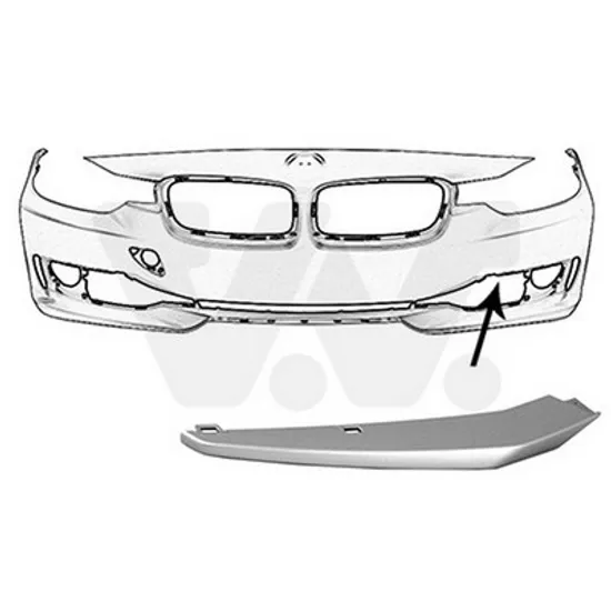 Bandou Grila BMW 3 F30 2011->2018 Ornament grila bara fata stanga pt vopsit Perioada 2011 2012 2013 2014 2015 2016 2017
