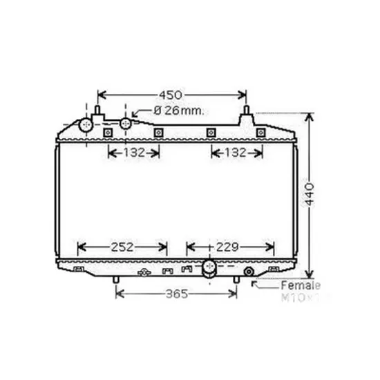 Radiator Motor HONDA CIVIC 8 2005-> Radiator apa pentru 1.4i 16V cu/fara aer conditionat (32.5x63) Perioada 2005 2006 2007 2008 2009 2010 2011