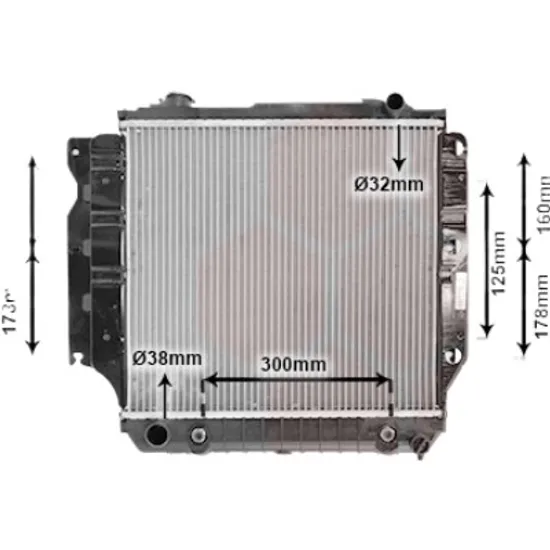 Radiator apa JEEP WRANGLER 2 1996->2007 pentru 4.0, perioada 1996 1997 1998 1999 2000 2001 2002 2003 2004 2005 2006 2007