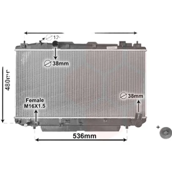 Radiator apa TOYOTA RAV 4 II 2000->2005 pentru 2.0 D 4WD, perioada 2001 2002 2003 2004 2005