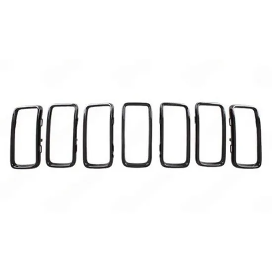Ornament Grila JEEP RENEGADE 2014->2021 Bandou grila negru (SET 7 piese) Perioada 2018 2019 2020 2021 2022 2023 2024