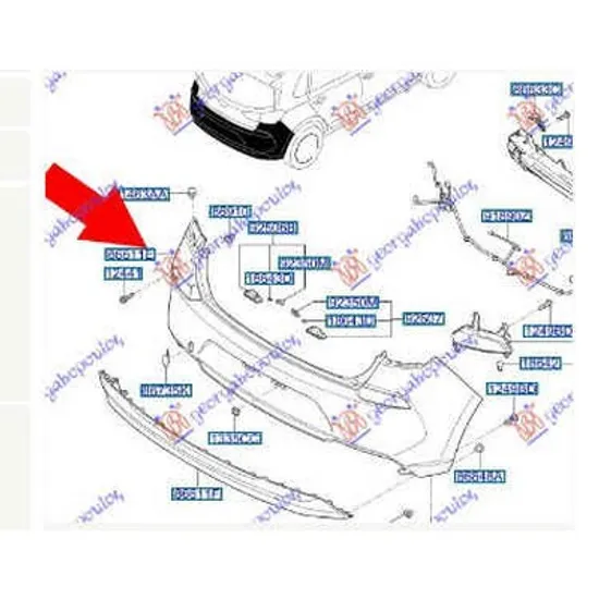 Bara Spate HYUNDAI i30 2017-> Bara spate hatchback cu senzori parcare gauri original Perioada 2017 2018 2019 2020 2021