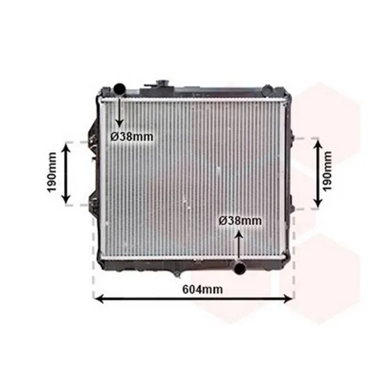 Radiator Motor TOYOTA HILUX 6 1994->2005 Radiator apa pentru 2 5 turbo diesel 45x52,5x3,2 Perioada 2001 2002 2003 2004