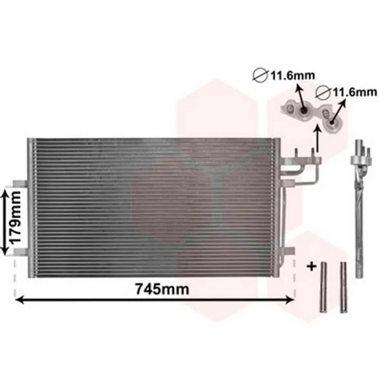 Radiator Aer Conditionat FORD FOCUS 2 2004->2013 Radiator aer conditionat benzina/ diesel (62,8x37,4x1,6) Perioada 2004 2005 2006 2007 2008 2009 2010