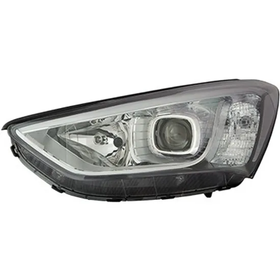 Far stanga HYUNDAI SANTA FE 3 2012->2018 perioada 2012 2013 2014 2015 cu motor reglaj, fara unitate de control Xenon, cu xenon, semnal alb, cu reglaj distanta iluminare automat, cu daylight, cu bec D3S/H7