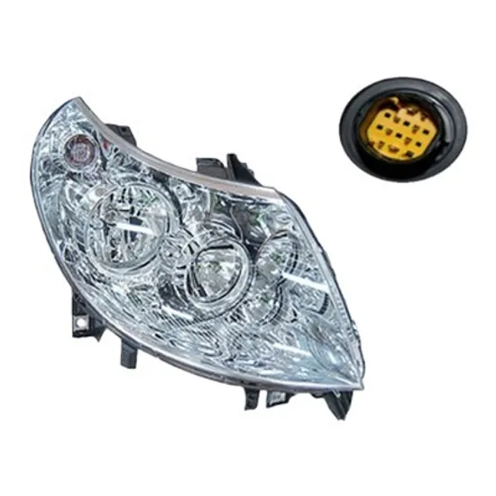 Far dreapta PEUGEOT BOXER 2006-> perioada 2011 2012 2013 2014 2015 2016 pana la an de fabricatie 2014, cu motor reglaj, semnal transparent, cu reglaj electric, numar pini 8, cu bec H7/H1,