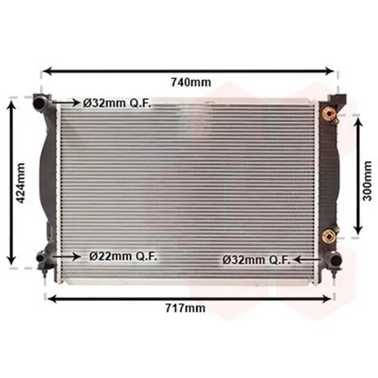 Radiator Motor AUDI A4 8E2, B6 2000->2005 Radiator apa pentru 3.0i 30V - 3.2i24V CV automata 63x44.5x32 Perioada 2000 2001 2002 2003 2004