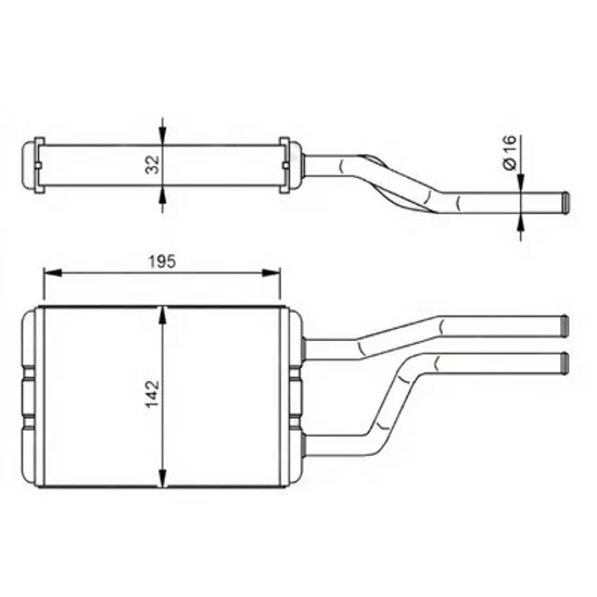 Radiator Incalzire TOYOTA HIACE 1995->2006 Calorifer (195x145x32) Perioada 1995 1996 1997 1998 1999 2000 2001 2002 2003 2004 2005 2006