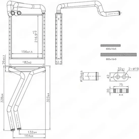 Radiator Incalzire HYUNDAI TUCSON 3 2015->2020 Calorifer +/-A/C (156x217) (NISSENS) Perioada 2018 2019 2020