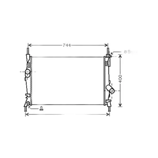 Radiator Motor FORD TRANSIT 2000->2006 Radiator apa pentru 2,0 TDi cu/fara aer conditionat (67x38x26) Perioada 2000 2001 2002 2003 2004 2005 2006
