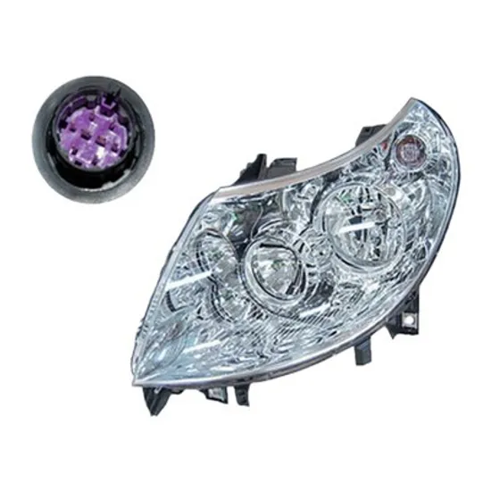 Far stanga PEUGEOT BOXER 2006-> perioada 2011 2012 2013 2014 2015 2016 pana la an de fabricatie 2014, cu motor reglaj, semnal transparent, cu reglaj electric, cu lumina de zi, numar pini 8, pentru cod oe 1368641080, cu bec H15, cu bec H7