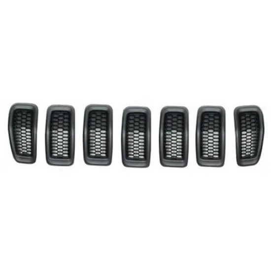 Grila Radiator JEEP CHEROKEE 2013-> Grila radiator completa negru cu bandou gri (SET 7 bucati) Perioada 2014 2015 2016 2017 2018 2019