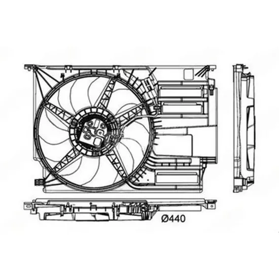 Ventilator Motor BMW X1 F48 2014-> Ventilator 1.5-2.0 benzina - 2.0 diesel (440 mm) (600W) (2PIN) Perioada 2019 2020 2021 2022