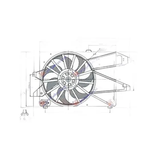 Ventilator Motor FORD MONDEO 3 2000->2007 Electroventilator radiator (simplu)1.8-2.0 benzina 02-07, Perioada 2000 2001 2002 2003 2004 2005 2006 2007