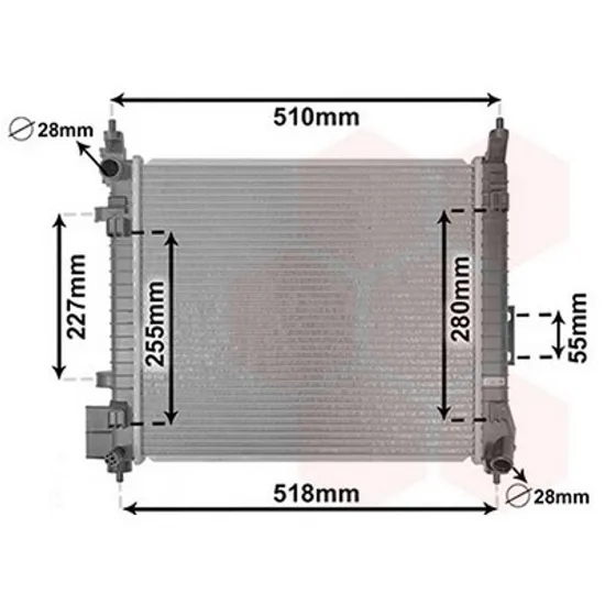 Radiator Motor NISSAN MICRA 4 2011->2015 Radiator apa 1.2DIG (45x40) M/A (HR12DDR) (KOYO) Perioada 2010 2011 2012 2013 2014 2015 2016