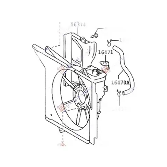 Capac Bara fata TOYOTA YARIS 1999->2005 Acoperire electroventilator motor 1,0L fara aer conditionat benzina, 1999->2006 Perioada 1999 2000 2001 2002 2003 2004 2005