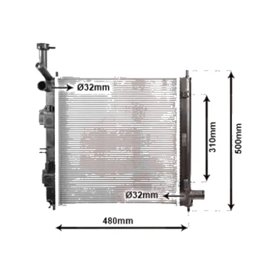 Radiator apa KIA PICANTO 2017-> pentru 1.0 T-GDi, perioada 2017 2018 2019 2020 2021 2022