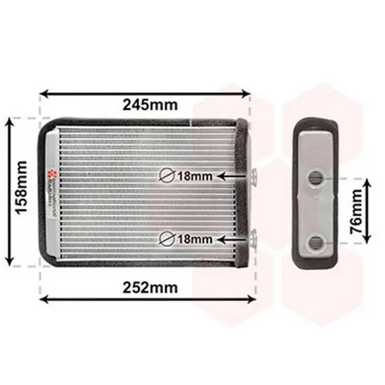 Radiator Incalzire FIAT DOBLO 223 2000->2010 Calorifer BEHR +/-AC 209x158 T. MARELLI Perioada 2001 2002 2003 2004 2005 2006 2007 2008 2009