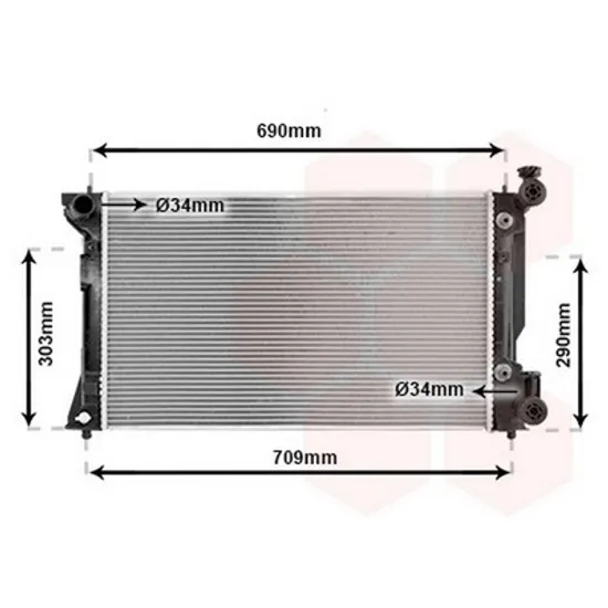 Radiator Motor TOYOTA AVENSIS T25 2003->2008 Radiator apa 2.0 i-VVTi AUTO benzina (625x390) Perioada 2003 2004 2005 2006 2007 2008 2009