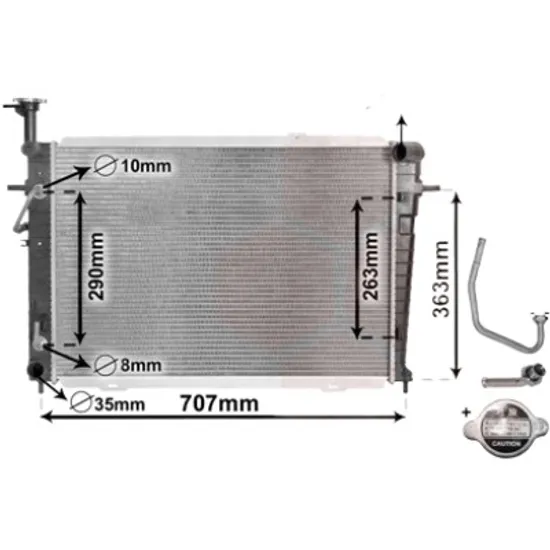 Radiator apa KIA SPORTAGE 2004-2010 pentru 2.0 16V 4WD, perioada 2004 2005 2006 2007 2008 2009
