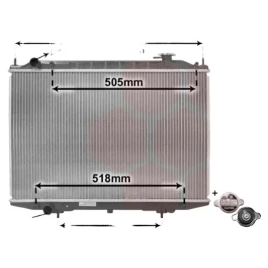 Radiator apa NISSAN TERRANO 2007->2014 pentru 2.5 Di, perioada 2002 2003 2004 2005 2006 2007 2008 2009 2010
