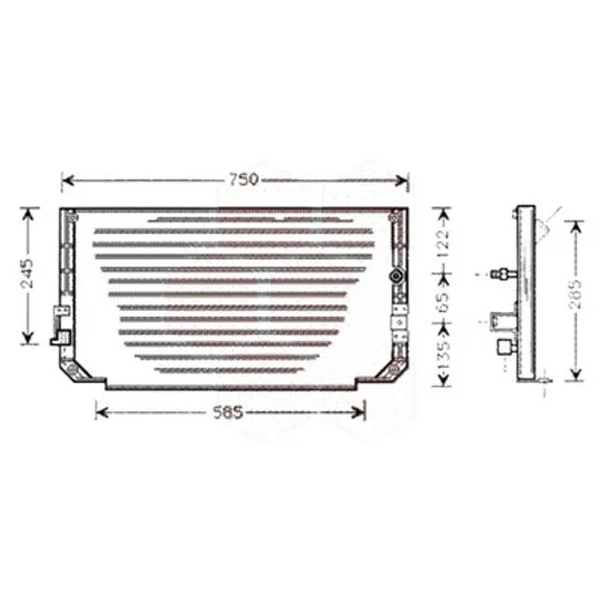 Radiator aer conditionat RENAULT LAGUNA 2 2001->2007 pentru 2.0 16V IDE , perioada 2001 2002 2003 2004 2005 2006 2007