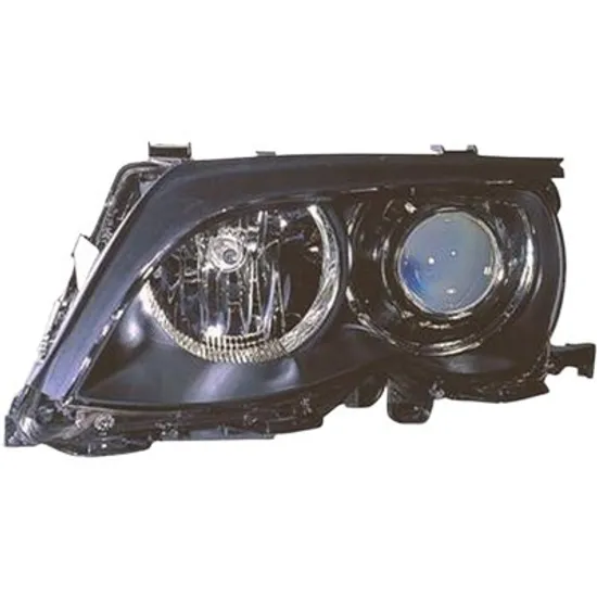 Far stanga BMW 3 E46 1997->2005 perioada 1998 1999 2000 2001 2002 de la an de fabricatie 09/2001, cu motor reglaj, cu unitate control pentru reglaj automat, cu unitate control xenon, cu xenon, fumuriu, cu reglaj, cu bec D2S/H7