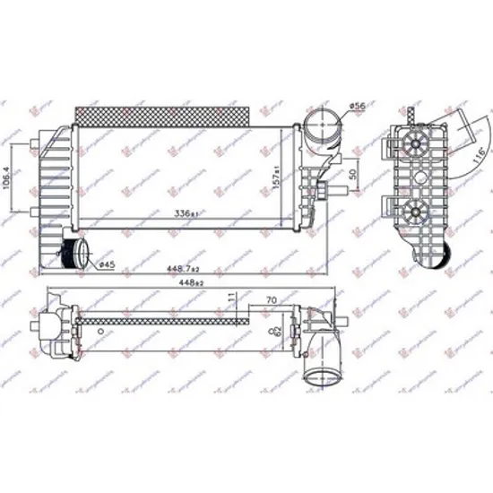 Intercooler FORD TRANSIT CONNECT 2014-> Radiator intercooler 1.5-1.6 TDCI/ECOnetic Perioada 2013 2014 2015 2016 2017 2018