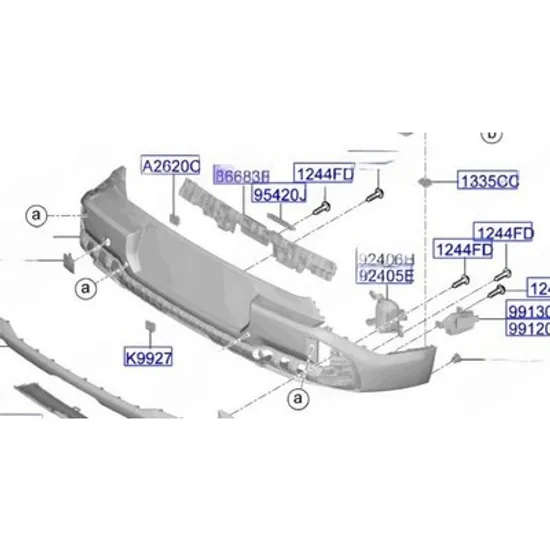 Armatura Bara spate KIA EV9 2023-> Armatura Bara spate plastic (GT-LINE) (O) Perioada 2023 2024 2025