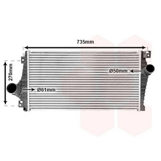 Intercooler CHEVROLET EPICA 2005->2010 Radiator intercooler 2.0 TDi 656x345x30 Perioada 2005 2006 2007 2008 2009 2010 2011 2012 2013