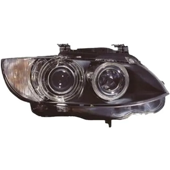 Far dreapta BMW 3 E90 2004->2011 perioada 2007 2008 2009 2010 2011 , fara motor reglaj, fara unitate de control Xenon, Bi-Xenon, semnal transparent, cu reglaj distanta iluminare automat, cu bec D1S tub descarcare gaze, cu bec H8