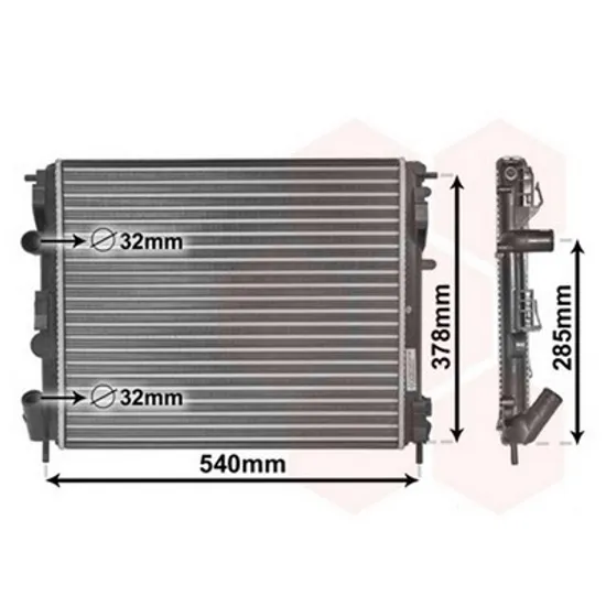 Radiator Motor RENAULT SYMBOL 2 2008->2013 Radiator apa benzina-diesel(48x41)fara pompa-fara conducta Perioada 2009 2010 2011 2012