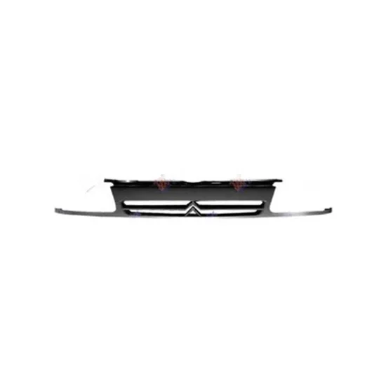 Grila Radiator CITROEN SAXO 1996->2004 Grila radiator, neagra, completa cu ornament grila ptr vopsit, 06.96-10.97 Perioada 1996 1997 1998 1999 2000 2001 2002 2003 2004