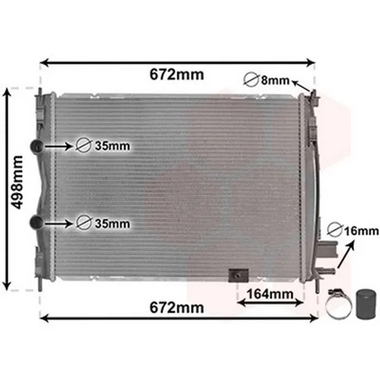 Radiator Motor NISSAN QASHQAI 1 2007->2014 Radiator apa 2.0 Dci 2010-> 590x428x26 2010->2013 Perioada 2010 2011 2012 2013 2014