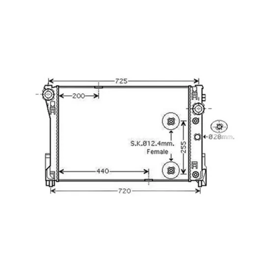 Radiator Motor MERCEDES GLK-CLASS X204 2008->2015 Radiator apa pentru 1,8 - 2,5 - 3,0L 16V 24V - 2,2CDi (64x45x26) CV manuala Perioada 2008 2009 2010 2011 2012 2013 2014 2015