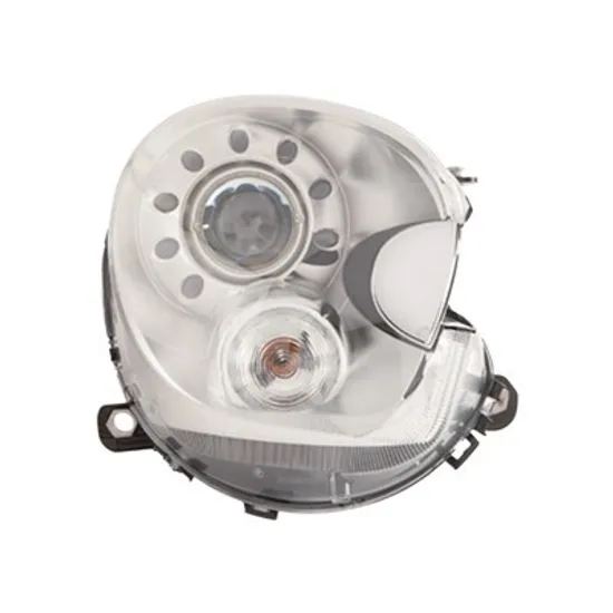Far dreapta MINI MINI PACEMAN R61 2012->2016 perioada 2012 2013 2014 2015 2016 , fara motor reglaj, fara unitate de control Xenon, cromat, semnal alb, cu reglaj distanta iluminare automat, adaptiv, cu bec D1S tub descarcare gaze
