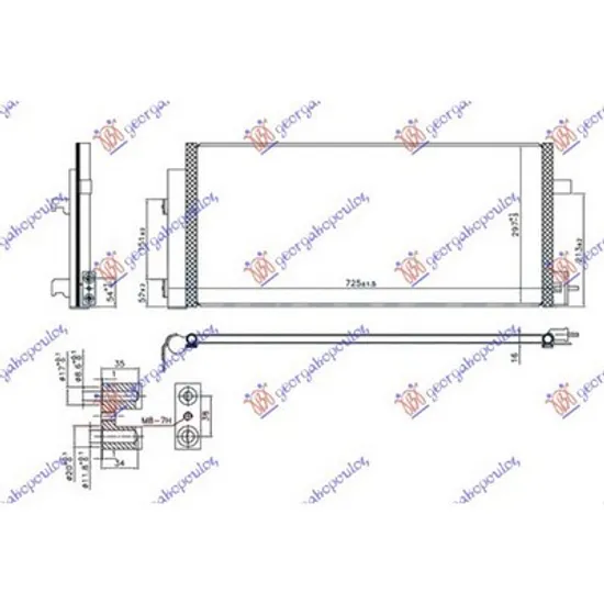Radiator Aer Conditionat CHEVROLET AVEO SEDAN T300 2011-> Radiator aer conditionat 1.3 D diesel (665x296x16) Perioada 2011 2012 2013 2014 2015 2016 2017