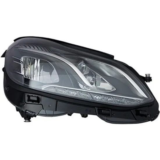 Far dreapta MERCEDES E-CLASS W212 2009->2015 perioada 2011 2012 2013 2014 2015 de la an de fabricatie 04/2013, cu motor reglaj, fara unitate comanda LED pentru lumini de pozitie, fumuriu, cu reglaj electric, cu lumina de zi, cu bec H15, cu bec H7, cu bec LED